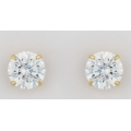 Σκουλαρίκια Χρυσά Κ14 Μονόπετρα με Zircon 6mm