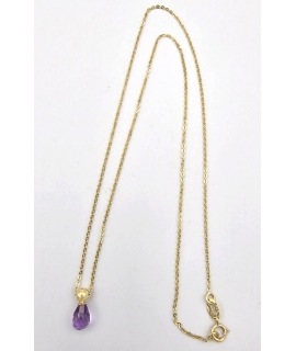 Necklace Gold K14 amethyst tear 2