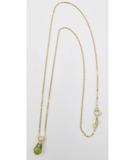 Necklace Gold K14 emerald tear 2