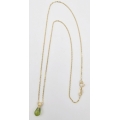 Necklace Gold K14 emerald tear