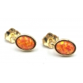 Earrings children Gold with orange opal