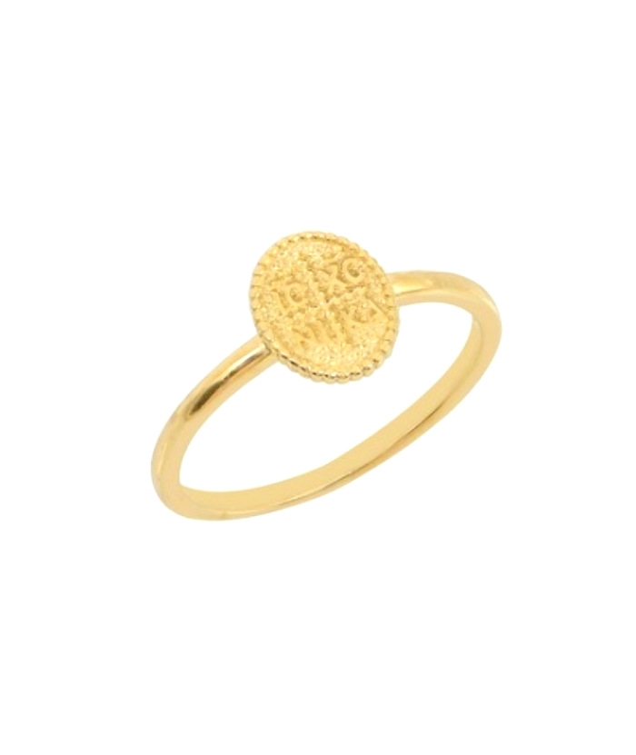 Ring gold K14 with konstantinato