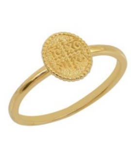 Ring gold K14 with konstantinato