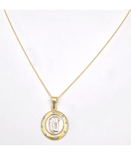 Child Pendant Gold K9 Jesus twin color 2