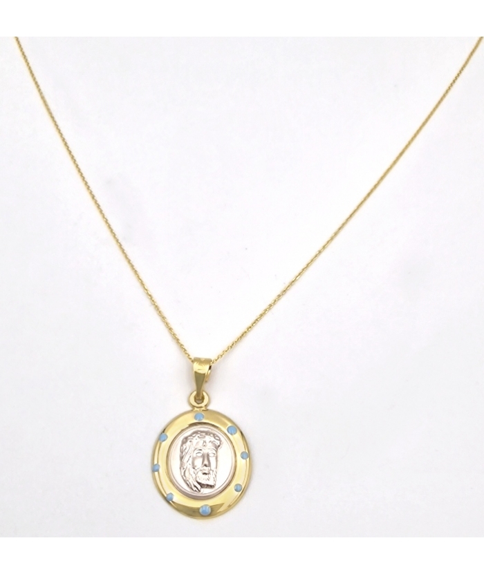 Child Pendant Gold K9 Jesus twin color