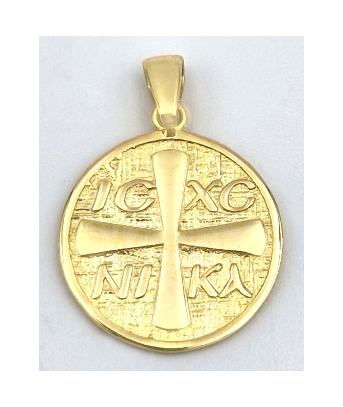 Pendant gold K9 twin side