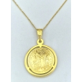 Pendant gold K9 twin side