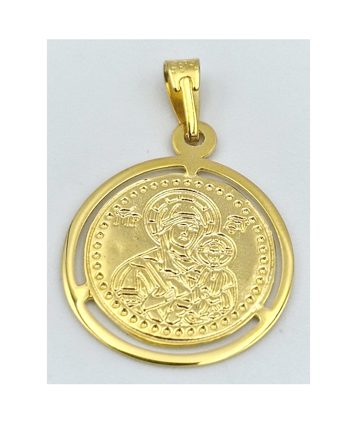 Pendant gold K9 twin side