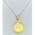 Pendant gold K9 twin side