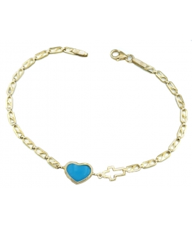 Bracelet Gold K9 with Heart