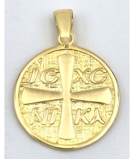 Pendant gold K9 twin side 2