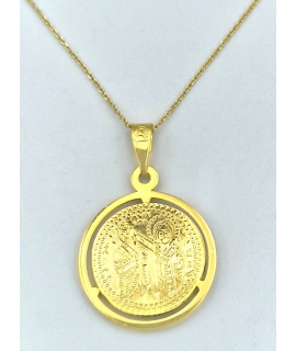 Pendant gold K9 twin side