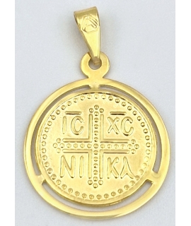 Κωνσταντινάτο Φυλαχτό Χρυσό Κ9 δύο όψεων 2