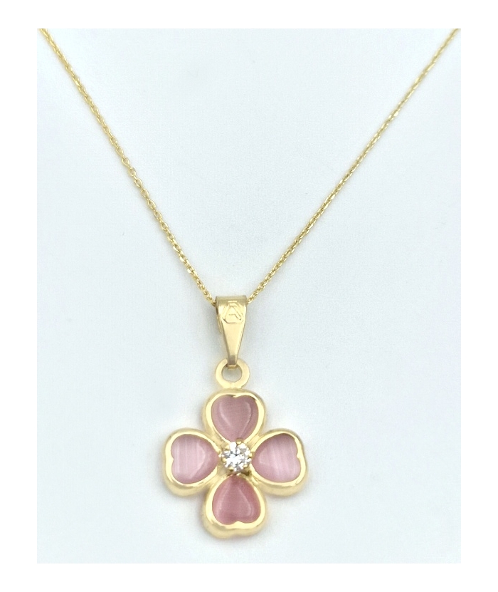 Cross Gold K14 opal