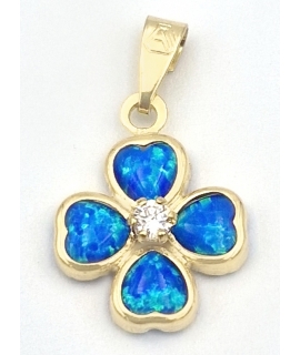 Cross Gold K14 opal 2