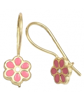Earrings children Gold K9 'daisies'