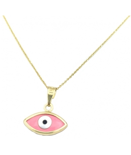 Necklace Gold K14 Eye pink