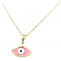 Necklace Gold K14 Eye pink