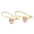 Earrings children Gold K14 pink zircons