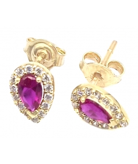 Earrings Gold K14 Rosettes