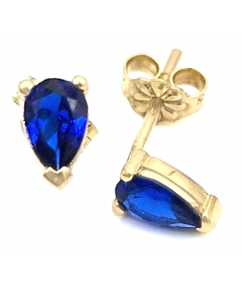Earrings Gold K14 blue tear