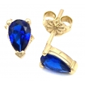 Earrings Gold K14 blue tear