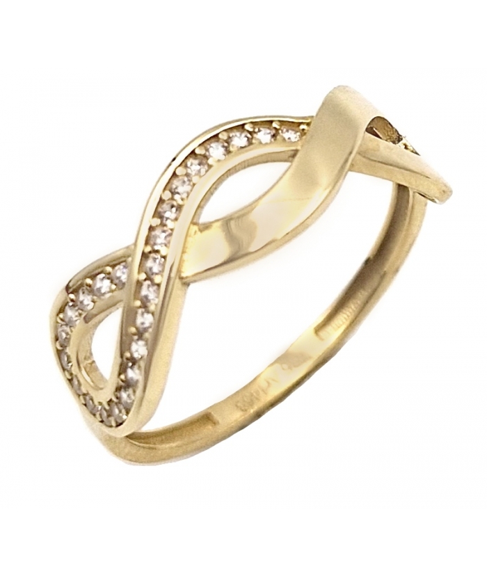 Ring gold K14 double infinity