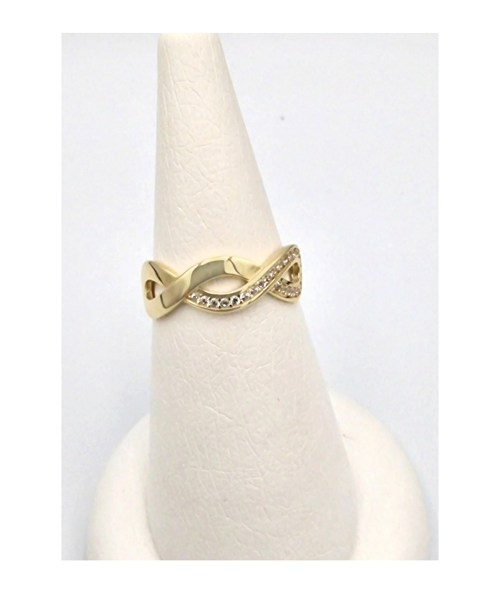 Ring gold K14 double infinity