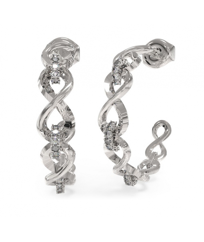 Σκουλαρίκια GUESS ENDLESS DREAM Ατσάλινα JUBE03267JWRHT 30mm