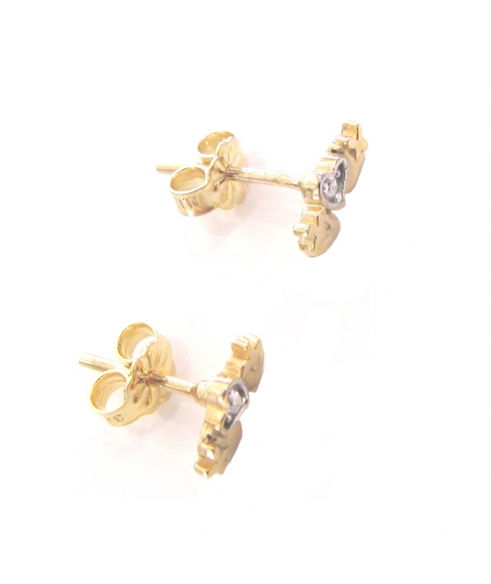 Earrings gold ''Three hearts''