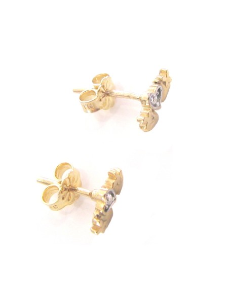 Earrings gold ''Three hearts''