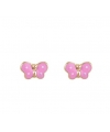 Earrings gold K9 Pink Butterfly
