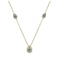 Necklace gold Κ14 eyes