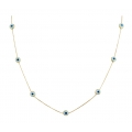 Necklace gold Κ14 white eyes