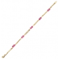Bracelet Gold K9 with pink balls