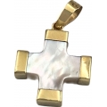 Cross Gold K14 Ivory 12x17mm