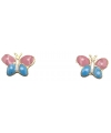 Earrings gold K9 Butterfly with enamel ER2321
