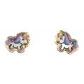 Earrings gold K9 Unicorn