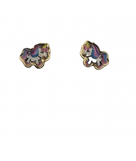 Earrings gold K9 Unicorn 2