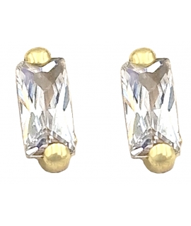 Earrings gold K14 Zircon 6mm