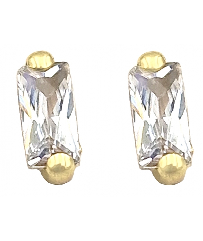 Earrings gold K14 Zircon 6mm