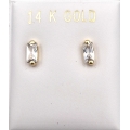 Earrings gold K14 Zircon 6mm
