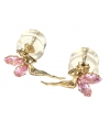 Παιδικά Χρυσά Κ14 Σκουλαρίκια Νεράιδες με ροζ ζιργκόν ER2188