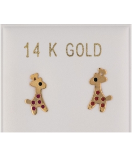 Earrings gold K14 Giraffe 2