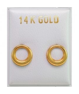 Σκουλαρίκια Χρυσά Κ14 Κύκλοι 8mm ER3259 2
