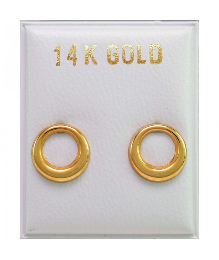Σκουλαρίκια Χρυσά Κ14 Κύκλοι 8mm ER3259
