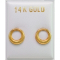 Earrings gold K14 Circles 8mm ER3259