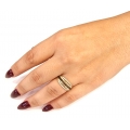 Ring Gold K14 with black and white zircons FILVA 45211