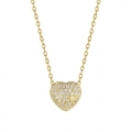 Necklace Silver "Hearts with zircon"