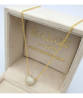 Necklace Silver "Hearts with zircon" 2